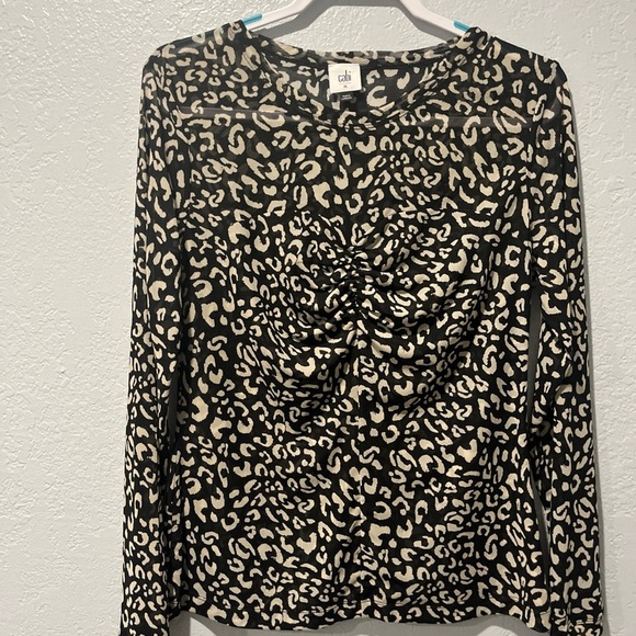 CAbi Style# 4163 Women's Sz M  Sweetheart Top Black / Tan Mesh - Picture 2 of 5